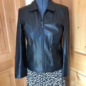 Ann Taylor Black Leather Jacket - M
